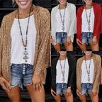Damen Glamouröse Strickjacke mit Pailletten und lockerer Passform R&B