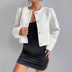 Damen modische tweed Jacke mit goldenen Akzenten R&B