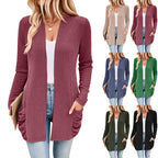 Damen Strickjacke mit Raffung und praktischen Taschen R&B
