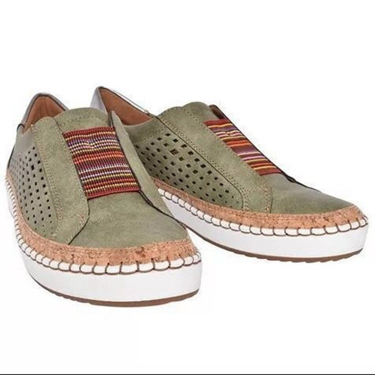 Damen Atmungsaktive Slip-On Sneakers mit geflochtenem Design und ergonomischer Sohle R&B