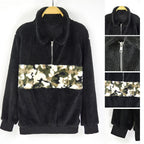 Damen kuschelweiche Fleecejacke mit auffälligem Camouflage-Detail R&B