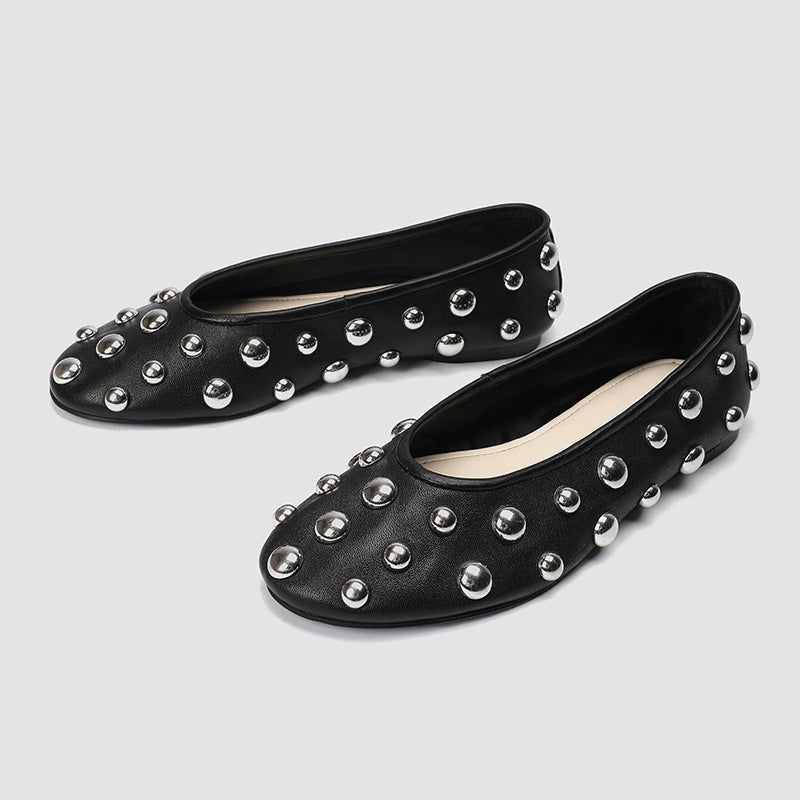 Damen Ballerinas mit modischen Metallnieten R&B