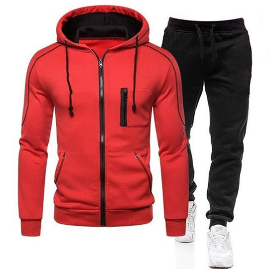Herren sportliches Kombi-Outfit mit praktischen Reißverschlusstaschen R&B