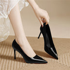 Damen elegante High-Heels mit spitzem Zehenbereich und glänzender Oberfläche R&B