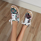 Damen farbenfrohe Sneaker mit Kork-Außensohle und floralem Design R&B