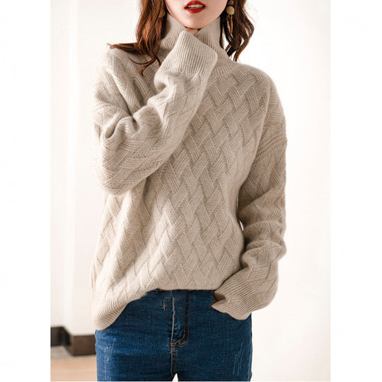 Damen Chunky Strick Rollkragenpullover R&B