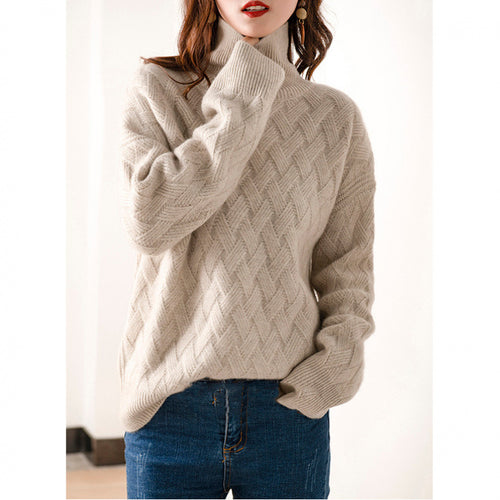 Damen Chunky Strick Rollkragenpullover R&B