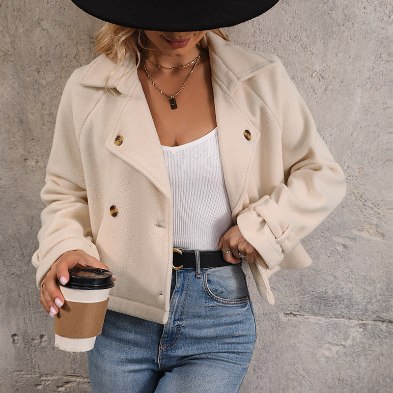 Damen kurze Plüschjacke im modischen Oversized-Stil R&B