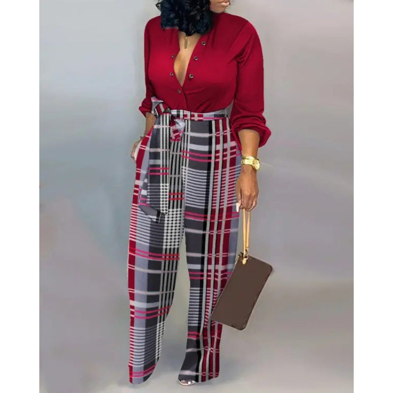 Damen Denim Jumpsuit mit modischem Patchwork-Design und praktischen Taschen R&B