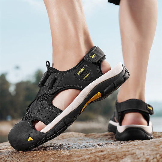 Herren Sportliche Outdoor-Sandalen mit verstellbarem Riemen und rutschfester Sohle R&B