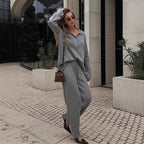 Damen Bequemes Strick-Ensemble aus weicher Baumwolle R&B