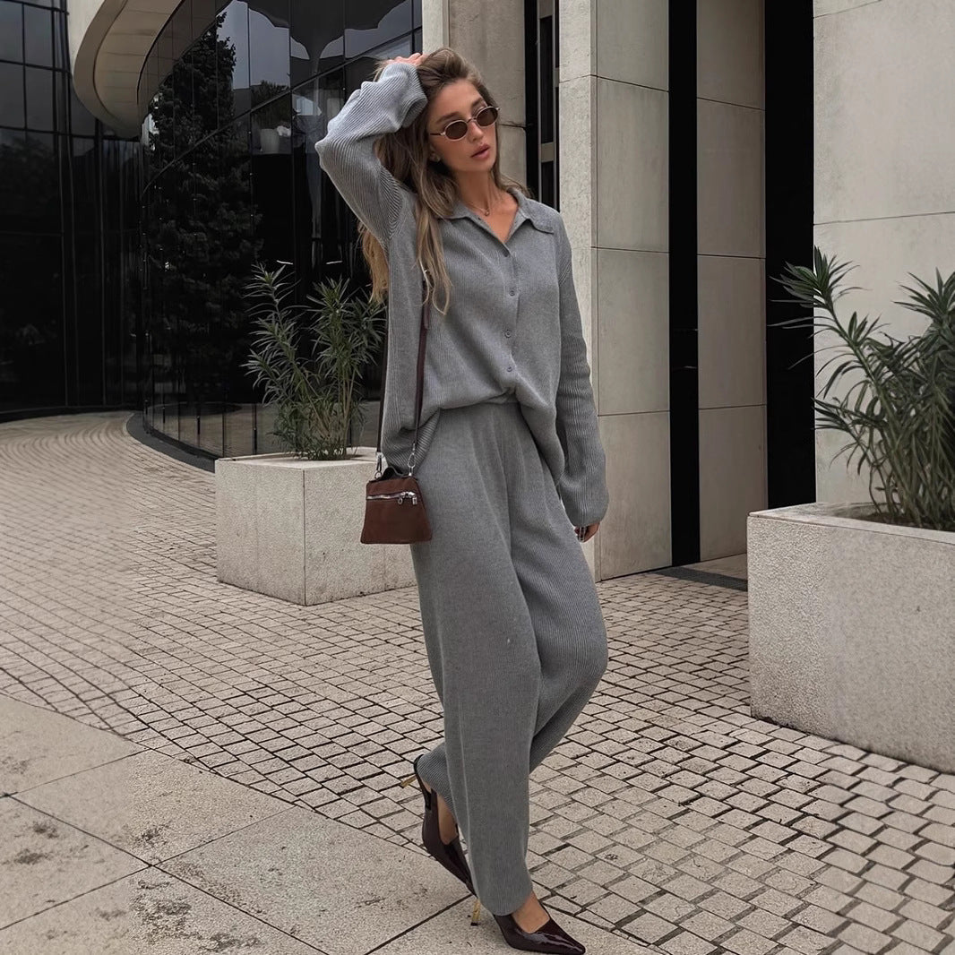 Damen Bequemes Strick-Ensemble aus weicher Baumwolle R&B