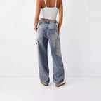 Damen High-Waist Mom-Jeans im lässigen Relaxed-Fit R&B