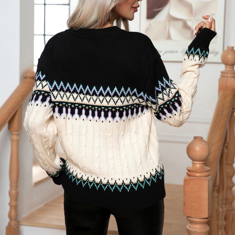R&B | Nordic Strickpullover Acryl Muster, Wärme und Komfort