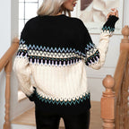 R&B | Geometrischer Strickpullover im Retro Look