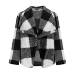 Damen Fleecejacke mit Karo-Muster