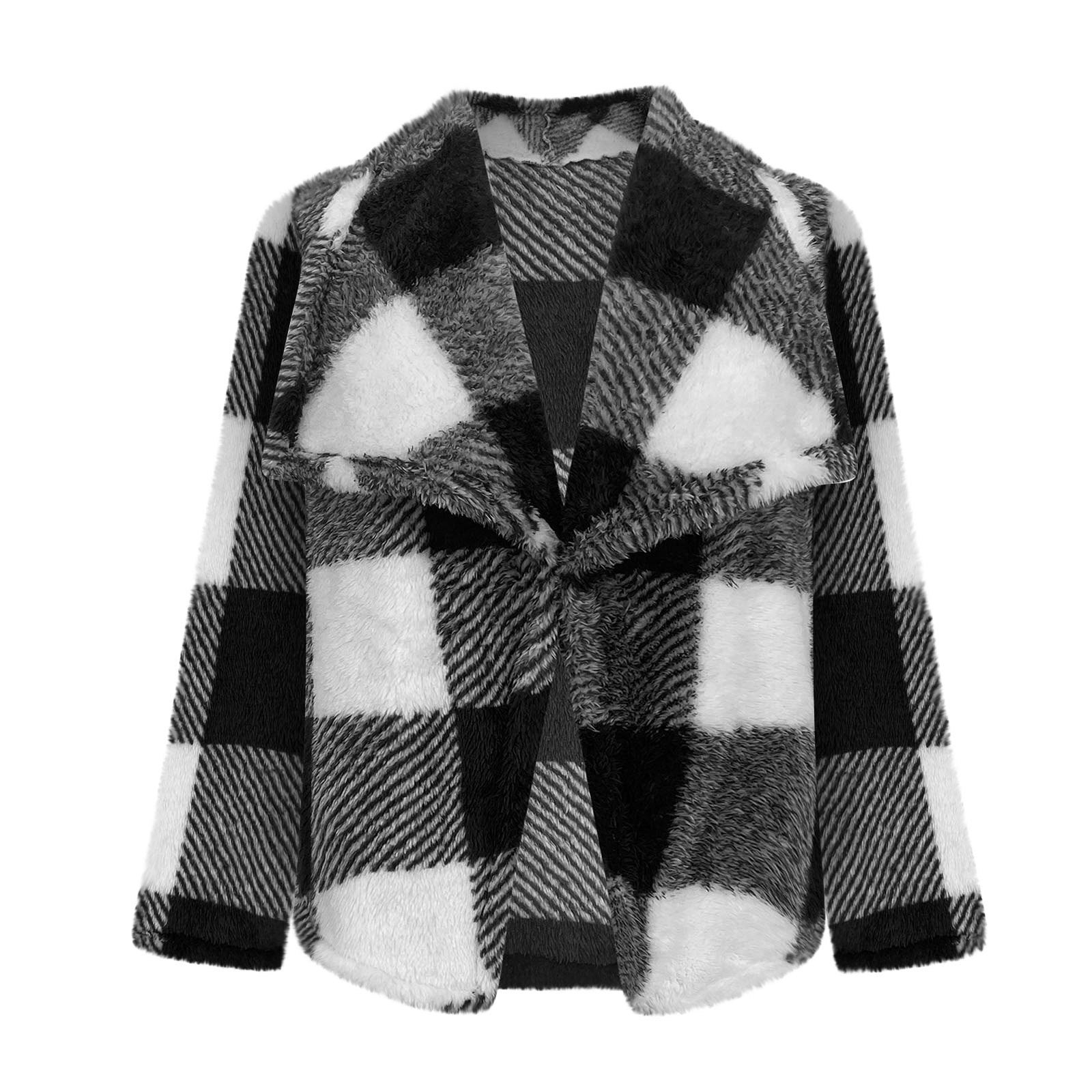 Damen Fleecejacke mit Karo-Muster
