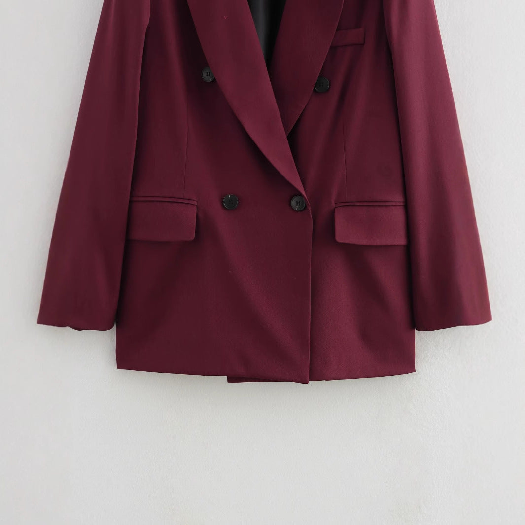 Damen Modische Doppelreiher-Blazerjacke R&B