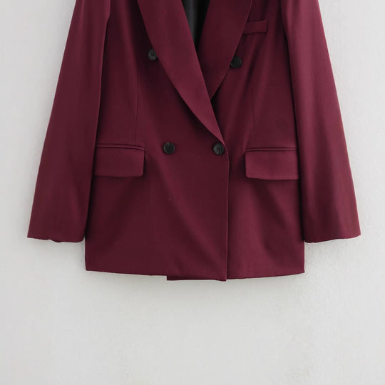 Damen Modische Doppelreiher-Blazerjacke R&B