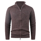 Herren Strickpullover mit hohem Kragen und dekorativem Reißverschluss R&B