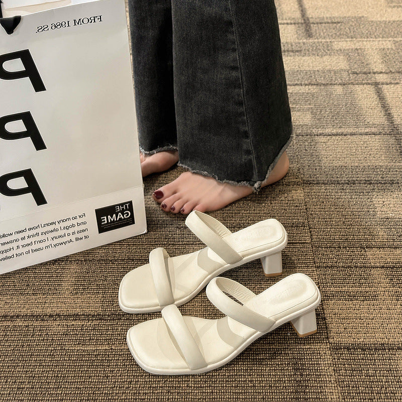Damen eleganten und komfortablen Mules mit Blockabsatz R&B