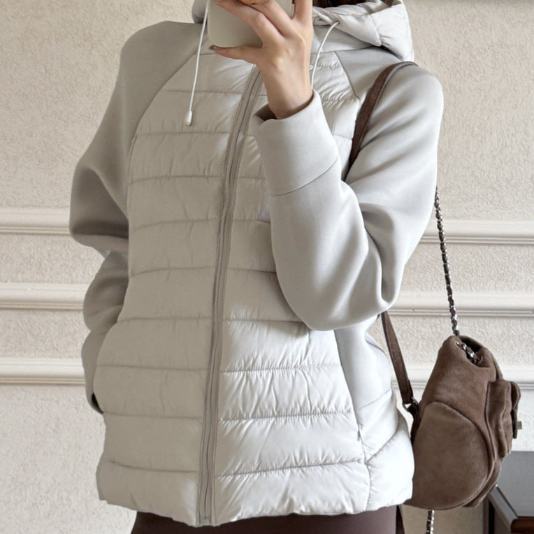 Damen Innovative Hybridjacke mit hohem Kragen und abnehmbarer Kapuze R&B