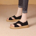 Damen modische und bequeme Plateau-Sandalen mit verstellbarem Riemen
