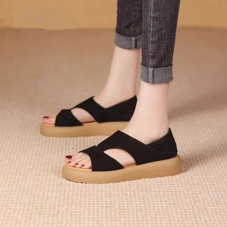 Damen modische und bequeme Plateau-Sandalen mit verstellbarem Riemen