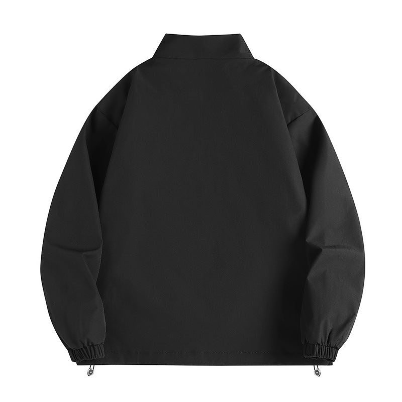 Herren lässige Windjacke mit hochabschließendem Kragen und praktischen Taschen R&B