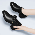 Damen elegante Stiefeletten mit Zierschnalle und komfortablem Absatz R&B