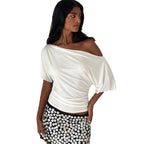 Damen Off-Shoulder Oberteil mit Drapierung R&B