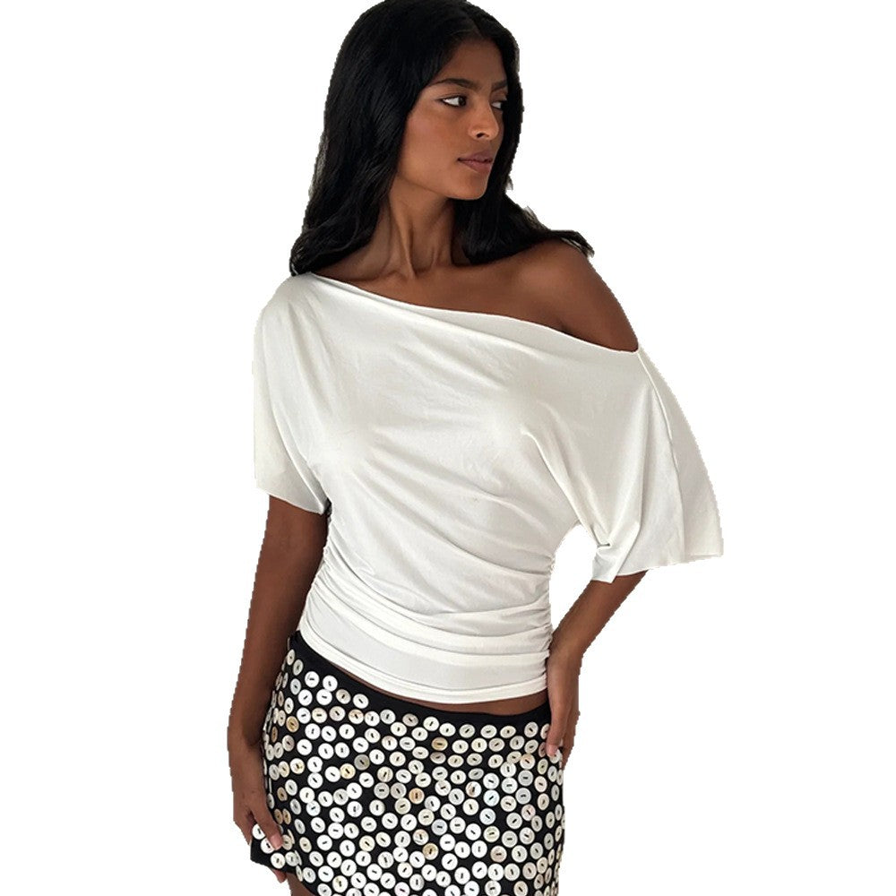 Damen Off-Shoulder Oberteil mit Drapierung R&B