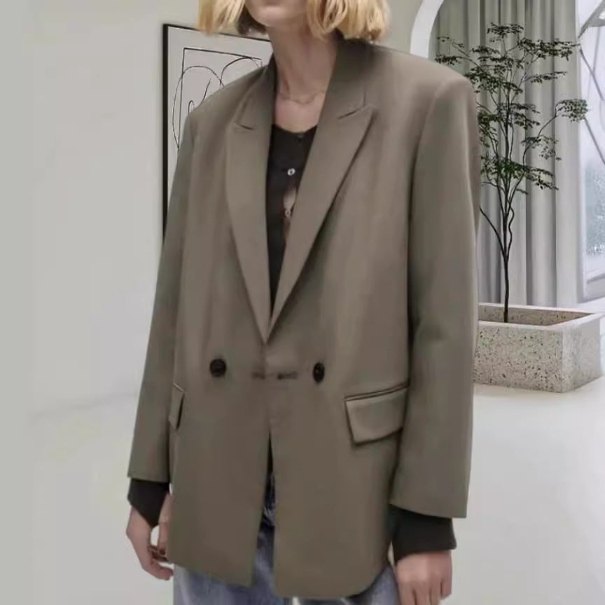 Damen Oversized Blazer mit eleganter Silhouette und dekorativen Knöpfen R&B