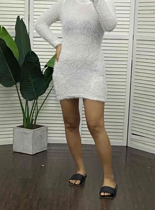 Damen figurbetontes gestricktes Kleid R&B