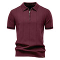 Herren Polohemd mit kurzer Knopfleiste und strukturiertem Design