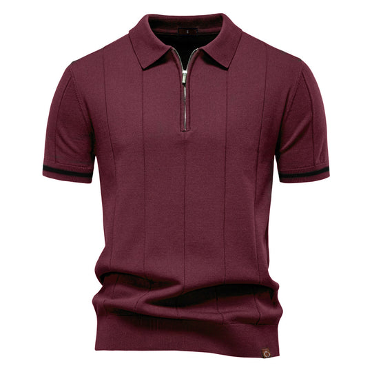 Herren Polohemd mit kurzer Knopfleiste und strukturiertem Design R&B