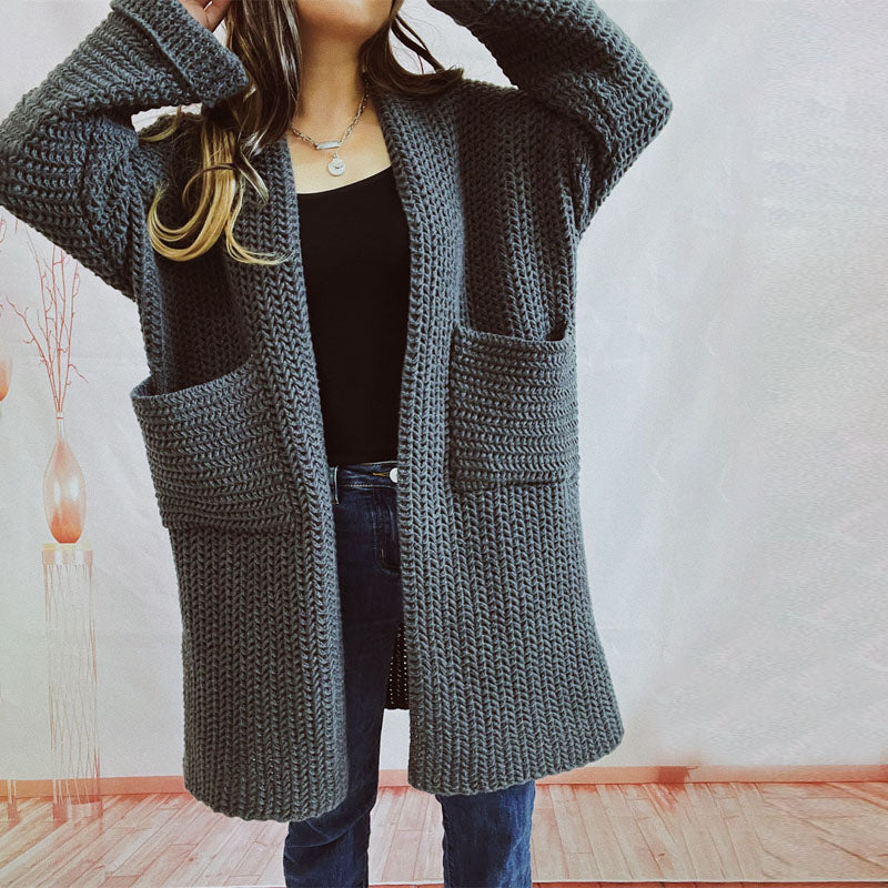 R&B | Einfarbige Strickjacke