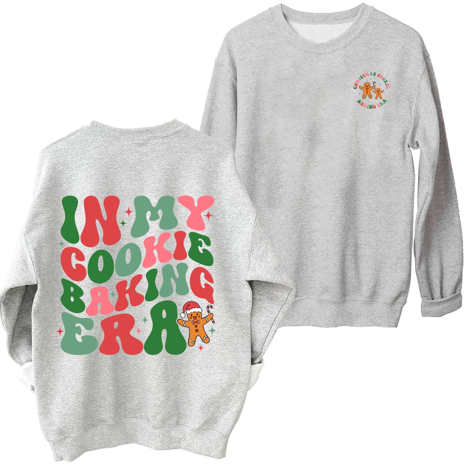 Damen lässiger Pullover mit weihnachtlichem Motiv