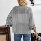 Damen Leichtes und luftiges Strickcardigan mit ethnischem Muster R&B