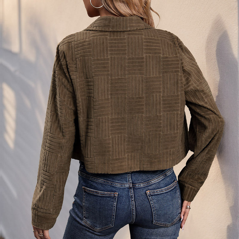 Damen Kurzjacke mit strukturiertem Korddesign R&B