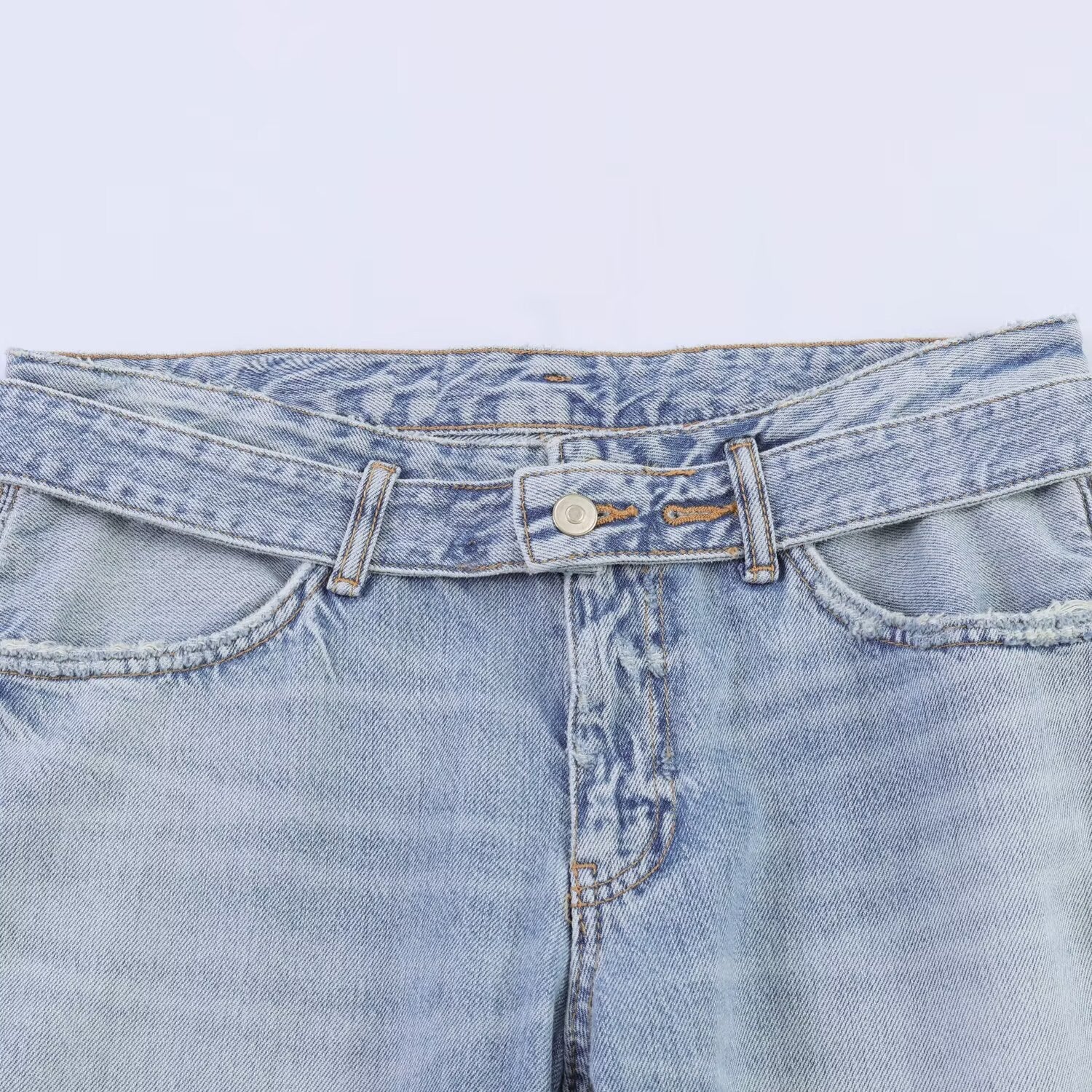 Damen weite Jeans im modernen Schnitt mit hohen Seitenöffnungen R&B