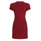 Damen Wickelkleid mit asymmetrischem Saum und elegantem Rüschendesign R&B