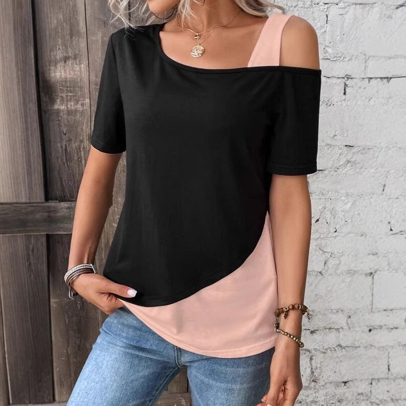Damen Modisches T-Shirt mit asymmetrischem Design