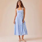 Damen Maxikleid mit gesticktem Design und luftiger Passform R&B