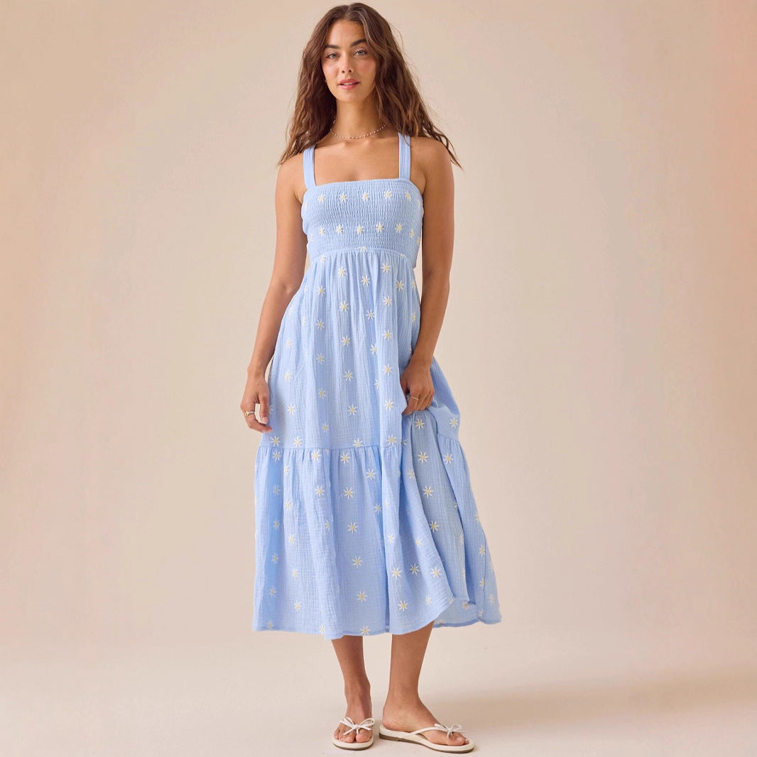 Damen Maxikleid mit gesticktem Design und luftiger Passform R&B