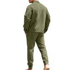 Herren nan Shirtjacke mit Pattentaschen und gerade geschnittene Chinohose R&B