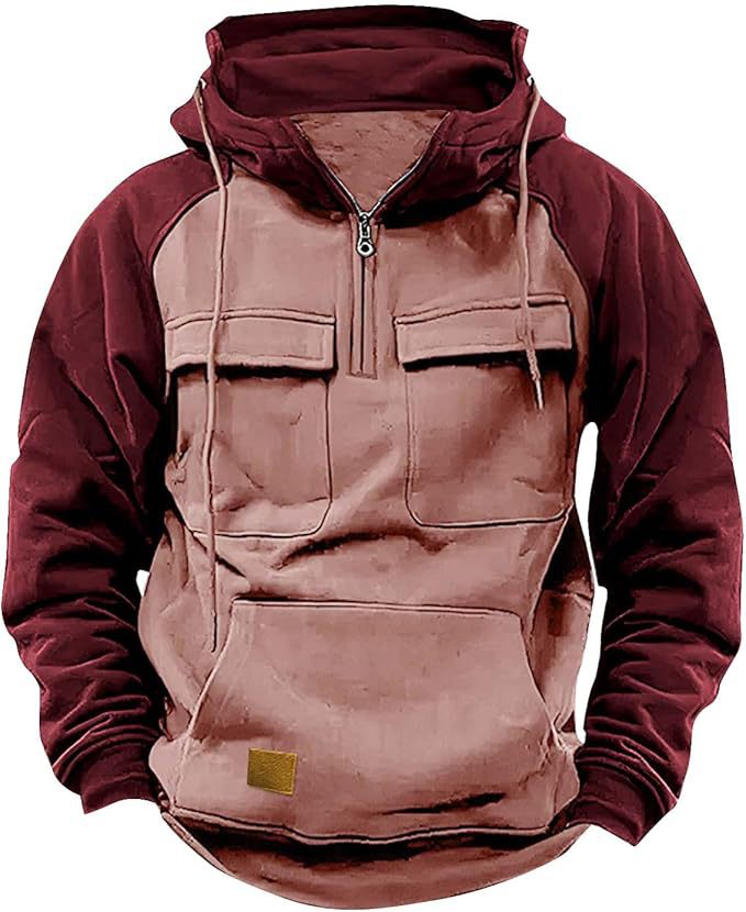 Herren Sportlicher Baumwoll-Hoodie mit Kapuze und praktischen Taschen R&B