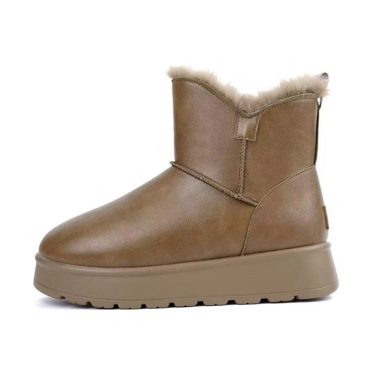Damen Winterstiefel mit isolierendem Kunstfellkragen und rutschfester Sohle R&B
