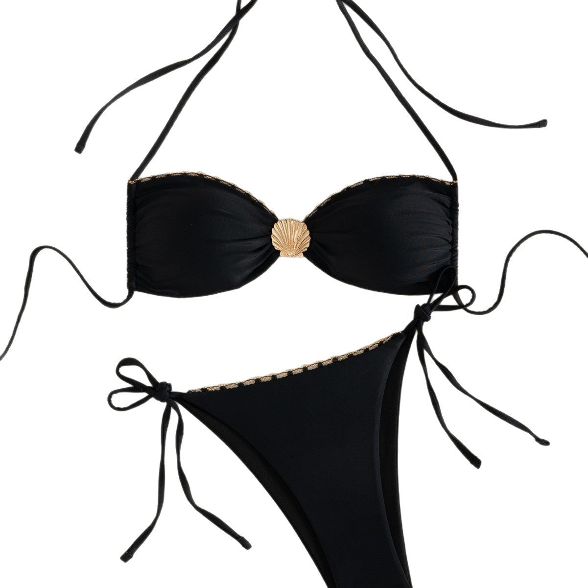 Damen Eleganter Bikini mit goldenen Akzenten R&B