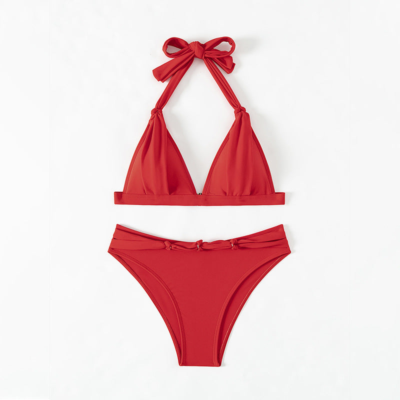 Damen Triangel-Bikini mit elastischem Halter und asymmetrischem Schnitt R&B
